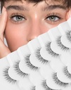 Natural False ripsmed Clear Band Lashes Natural Look Jiocolor Wispy Faux Mink Lashes Demi-wispies Fake Lahes 12MM 7 Paarid Wispy Dream (7mm-12mm)
