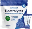 Nutrikost Elektrolüüdid Pulberhüdraat pakendid (sinine vaarika, 40 Servings) Madala kalorsusega Keto Elektrolüüdid Magustatud Stevia - Non-GMO, Gluteenivaba ja Suhkruvaba