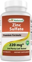 Parimad looduslikud tsinksulfaat 220 mg 120 tabletti - 3. partei labor testitud - valmistatud USA-s - Gluteenivaba ja mitte-GMO