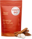 NeuroGum Energy & Focus Mints (90 Count Bag, Cinnamon) | 40mg looduslik kofeiin + L-Theanine + vitamiin B12 & B6 | Suhkruvaba Nootroopne Kognitiivne Aju Performance Supplement