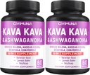 Kava kapslid Kava, Ginkgo, Ashwagandha ja rohkem - 120 kapslit 4 kuu pakkumiseks (pakk 2)