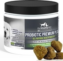 Probiootikumid looduslike seedeensüümidega koertele ● 4 Bill CFUs/2 Soft Chews ● Dog Diarröa Upset Magu Pärmseente gaas Bad Breath Immunity Allergia Naha sügelevad kuumad laigud ● 60 Count