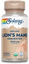 SOLARAY Organic Lions Mane Supplement Capsules - Providing 1000 mg of Lion's Mane Organic Mushrooms, Fermented for Enhanced Absorption - Vegan, 60-Day Guarantee, Lab Verified, 30 Servings, 60 VegCaps
