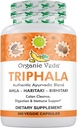 Orgaaniline Veda Triphala pulber 300 kapslit, 1000 mg - orgaaniline Triphala lisand koloonia puhastamiseks, immuunsüsteemi, soolestiku ja seedimiseks Tervis - Terved rohelised antioksüdandid Amla, Haritaki & Bibhitaki - Vegan pillid