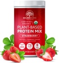 Maasikas - taimse valgu pulber, valgusegu, valgu pulber vitamiinide ja mineraalidega, 20 g valku, ja täielik aminohappe profiil, veganvalgu pulber