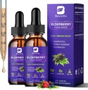 2 Pack Elderberry Syrup, Black Elderberry tilgad Quercetin, Panax ženšenn, vitamiin C ja tsink, Sambucus Elderberry Syrup Vedelik immuunsüsteemi toetuseks, Vegan, Non-GMO & Gluteenivaba