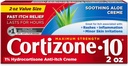 Kortisoon 10 Maksimaalne tugevus Anti-Schream rahustav Aloe, 1% Hydrocortisone Creme, 2 oz. (Vana pakend)