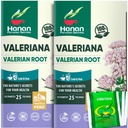 Hanan Valerian Juurtee magamaminekuks (50 kotti) - Te de Valeriana, Taimne rahustav öö tee - 100% puhas, kofeiinivaba, mitte-GMO, maitsetaimed Peruust - Pakend 2 kasti