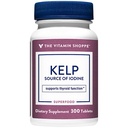 Vitamiin Shoppe Kelp (alates Atlantic Kelp & kaaliumjood), allikas joodi, kilpnäärme tugi, toetab energia ja vastupidavus (300 tabletti)