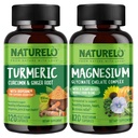 NATURELO Tumeeriline kurkumiin , taimepõhine liigestugi , magneesiumglütsinaat , 200 mg magneesiumi - gluteenivaba , mitte GMO - 120 kapslit