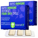 HybridCR Rapid Immune Support Supplement - 4 Day Immunity Supplement - Immune Defense Booster koos Echinacea, ženšenn, Andrographis, tsink, Selenium - Travel Size System Support - 24 kapslit, 2 annuse pakendit