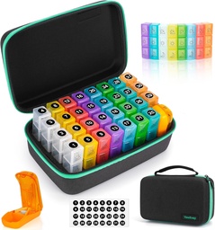 Igakuine Pill Korraldaja 3X päevas 7-päevase reisimeditsiini korraldav kott, Meditsiin Pill Box 32 Daily koosseisud, 31 päeva Pill Holder 30 päeva Pill Juhtum Vitamiin, täiendus ja ravimid