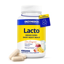 Enzymedica Lacto, Advanced Lactase Pills for Dairy Support, Aitab Laktoosi, Kaseiini Ja Rasva, Piima Relief Pills, Vegan, 30 Kapslit