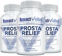 Research Kinnitatud Prosta Relief - Saw Palmetto ja Bioperine - Eesnäärme Tervis; Põie & Kuseteede Tervis, Drive and Performance; Pure Natural, 90 kapslit (3. pakk)
