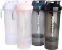 Smartshake Slim 4-Pack Protein Shaker Pudel 400 ml | 13,5 oz – Storage Includ - Leakproof Screw-on Lid - BPA Free - Unisex - Must, valge, Stormy Hall, Puuvillane roosa