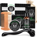 Mees Jumal Habemekasvu Kit, Beard Kit W/Beard Growth Oil, Beard Balm, Beard Comb, Massager for Spot/Patchy Beard, Jõulukingid meestele Tema Poisssõber Abikaasa
