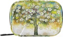 Pill Case Floral Tree Oil Painting Pill Box 7 Day Pill Case Bag Travel Pill Korraldaja kott Zipper Portable Weekly Case Compact Suurus Vitamiini täienduse hoidja
