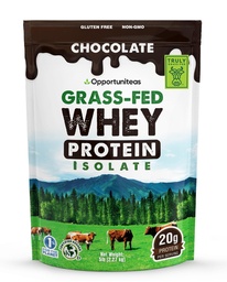 Opportuniteas Grass Fed Chocolate Whey Protein Isolaatpulber - 20 g valgupulber ilma kunstlike magusaineteta, hormoonivabad lehmad, Non GMO - 5lb