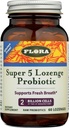 Flora - Super 5 Lozenge Probiootikum, Vaarika Maitsestatud Suukaudne Probiootikum, Hea Halva Hingamise, Viis Tüved 2 Miljardi CFU, Regain ja Säilitada Soolestiku Tervis, RAW, 60 Lozenges
