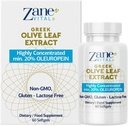 Zane Kreeka Olive Leaf ekstrakt - vähemalt 20% Oleuropein - tagab immuunsüsteemi ja tervisliku vererõhu toetamise, soodustab südame-veresoonkonna süsteemi tervist - 60 kapslit Mitte-GMO, Gluteen - Laktoos - Parabeenivaba