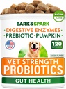 Vet Tugevus Koer Probiootikumid Närimine - Gaas, kõhulahtisus, allergia, kõhukinnisus, Upset kõht Relief, Ensüümid + Kõrvits + Prebiootikumid - Näritav Fiber Supplement - 100 Soft Chews - Suitsutatud Pard