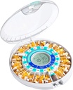Daviky Automatic Pill Dispenser Eakatele Häire, 28-päevane elektrooniline lukustatud pillide kast, heli ja valguse meeldetuletus ravimite, vitamiinide ja toidulisandite jaoks