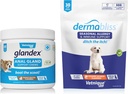Vetnique Labs Dermabliss Allergy Chews 30 Ct ja Glandex Anal Gland Support Chews 60 Ct Bundle Dog Vitamiinid ja toidulisandid, Anal Gland Dog Ravib probiootikume, Koerte allergia Nahahooldus Pehme närimine