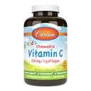 Carlson - lapse närimiskõlblik C-vitamiin, 250 mg, 1 g suhkruid, immuunsuse tugi ja optimaalne heaolu, antioksüdant, mandariin, 120 taimset tabletti