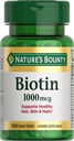 Looduse pearaha biotiin, toetab ainevahetust energia ja tervete juuste, naha ja küünte jaoks, 1000 mcg, 100 tabletti