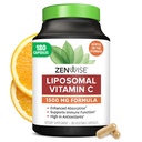 Zenwise Health Enhanced Absorption Liposomal C-vitamiini täiendus - 1500mg Liposomal VIT C immuunsuse toetamiseks, antioksüdantide ja loodusliku energia suurendamiseks - orgaaniline ja gluteenivaba - maitsestamata, 180 kapslit
