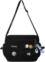 Fashion Crossbody kott armas aksessuaarid Nylon Casual Messenger kott koos ripats kerge käekott Reisipäevakotid (must)