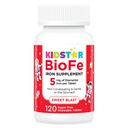 KidStar Nutrients BioFe Pure Raud närimistables lastele ja täiskasvanutele, Sweet Blast, No Sugar, Magustatud ksülitool, 120 Närimistabletid