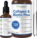 Vedel kollageen ja vedel biotiin bioperiiniga täiustatud imendumiseks - 10000 mg kollageeni vedelik ja 5000 mg biotiini vedelik - vedel kollageen naistele - 4 kuu biotiini ja kollageeni lisandite pakkumine