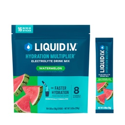 Vedelik I.V.® Hüdratsioonikordaja® - Arbuus | Elektrolüütide Pulber Joogi Segu | 1 Pakend (16 Servings)