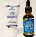 Natural Path Silver Wings Supplements - Colloidal Silver 500 ppm (1 oz / 30 ml) Immune Support Plus Taimne salv 250 ppm (1,5 oz)