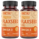 DEVA Orgaaniline Vegan Vitamiinid Linaseemneõli - rikas Omega-3, külmpressitud ja rafineerimata - 90 kapslit, 2-Pack