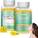 2 Pack Mullein Gummies - Mullein Leaf Extract Lungs, Lung Detox Cleanse Smokers,Mullein Lung Support Supplement for Immune Support, Mucus Relief,120 Sugar Free Vegan Gummies