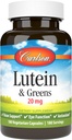 Carlson - Lutein & Greens, 20 mg, nägemise tugi ja silmafunktsioon, antioksüdant, 180 taimekapslit