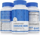 Immune Hero Immune Support Supplement - Immuunsüsteemi Vitamiinid - Vitamiin C, E, B6, Tsink, L-Glutamiin, Echinacea, Küüslauk, Kurkum + Elderberry Kapslid + probiootikumid soolestiku tervise kaitseks, Vegan