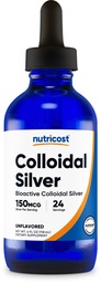 Toitainekolloidhõbe 4oz - koobaltsinine klaaspudelid, bioaktiivne kolloidhõbe