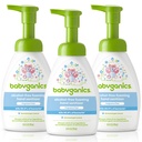 Babyganics Alkoholivaba vahutav käsi Sanitizer, Pump Pudel, Lõhnavaba, 8.45 oz, 3 Pack
