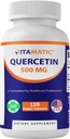 Vitamatic Quercetin 500 mg, 120 taimetoitlast kapslit (GMO-vaba, vegan) - toetab kardiovaskulaarset tervist