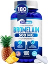 Meile meeldivad vitamiinid Bromelain 500mg kapslid - 1200 GDU / serveerimine - Bromelaini lisand ananassiekstraktist - proteolüütilised ensüümid seedimise, imendumise, liigesevalu, lihaste valulikkuse - 180 kapslit