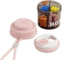 Roosa Pill Box naistele Rahakott, väike Pill Box, Travel Pill Korraldaja, 4 sektsiooni Pill Pudelid, mahub Tasku, Käekott Pill Korraldaja, Travel Pill ümbris (Pink)
