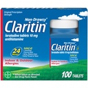 Claritin Allergia Ravim täiskasvanutele, 24-tunnine mitteuimas Loratadiini 10 mg pillid, Antihistamiin, 100 tabletti