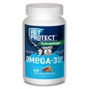 Lemmikloomakaitse kass ja väike koer Omega-3 täiendus, vaba vormi segu, toetab normaalset põletikulist reaktsiooni, nip-tippkapsleid (60 loend)
