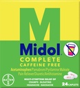 Midol Complete Caffeine Free Caplets 24ct: Midol Complete Caffeine Free Menstrual Pain Relief Caplets atsetaminophen, Annab peavalu leevendust ja perioodi krambid Relief, 24 Count