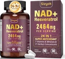 NAD-lisa, Liposomal NAD+ Täiendus koos Resveratrooliga, NAD Resveratrooli lisand - Suurendage NAD+ vananemiskaitse, energia, fookuse - Ultra Antioksüdant Kapslid, 139