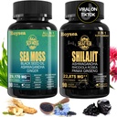 Geloo Superfood Supplement Bundle - 90 Count Sea sammalkapslid (Mere sammal, musta seemne õli) ja 90 Count Pure Shilajit kapslid (Shilajit, Ashwagandha) -1 Pack