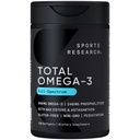 Sport Research® Total Omega-3 Fish Oil 2200mg - valmistatud Antarktika krill w / astaksanthin, Wild Sockeye Salmon & Alaska Pollock - 960mg EPA & DHA - 120 Softgels